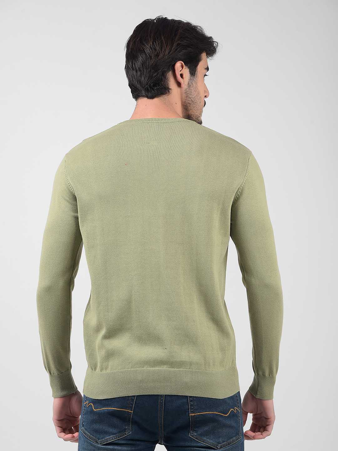 Numero Uno Men Solid Green Sweater
